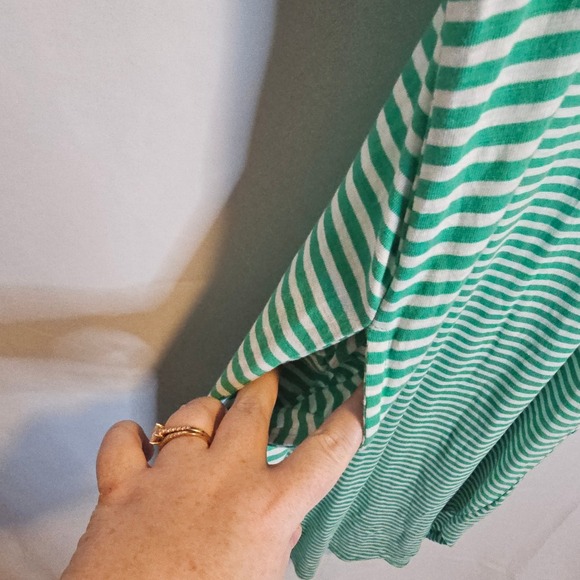 Time and‎ Tru Striped Henley Dress Women's Size S Sleeveless Casual Green White - Picture 3 of 8